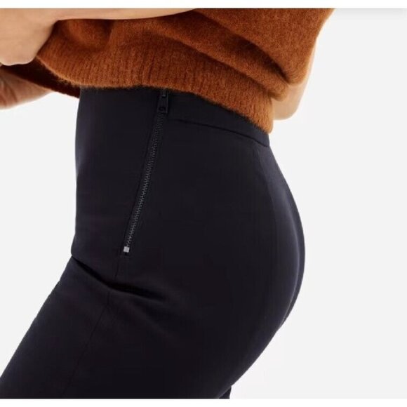 Everlane Womens The Side-Zip Stretch Cotton Pant Size 4 Black Work Ankle Pants - Picture 5 of 16